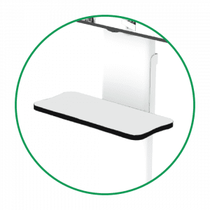 hook-on equipment shelf